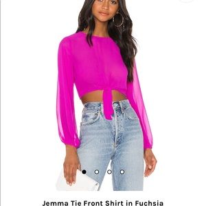 Superdown Tie Front Shirt in Fuchsia!